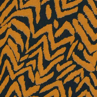 Viscosemengeling zwart met roestkleurige abstract patroon